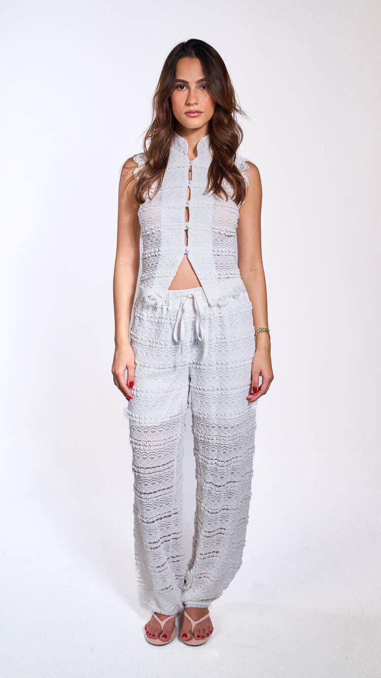 White Lace Vest