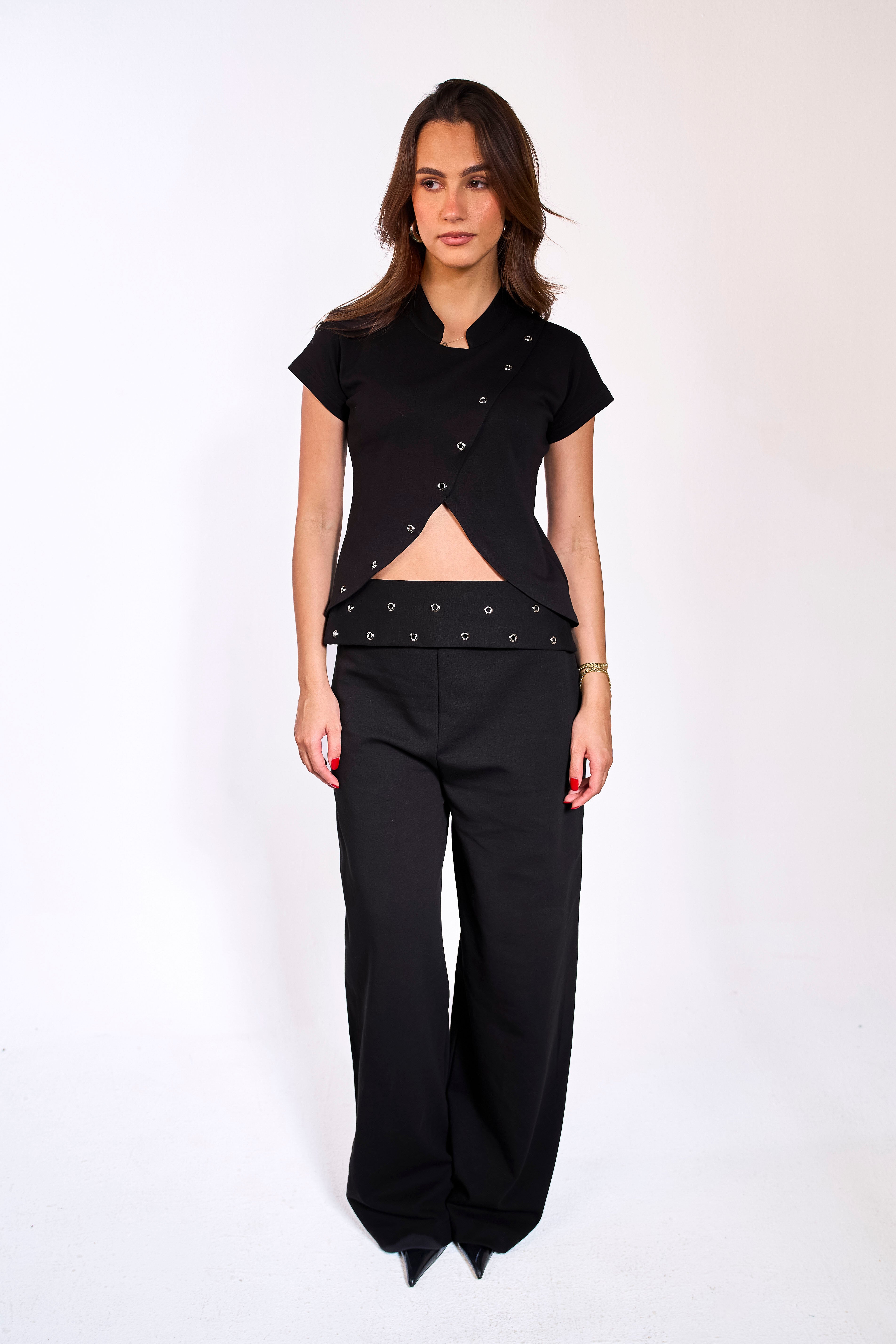 Black Eyelet Pants