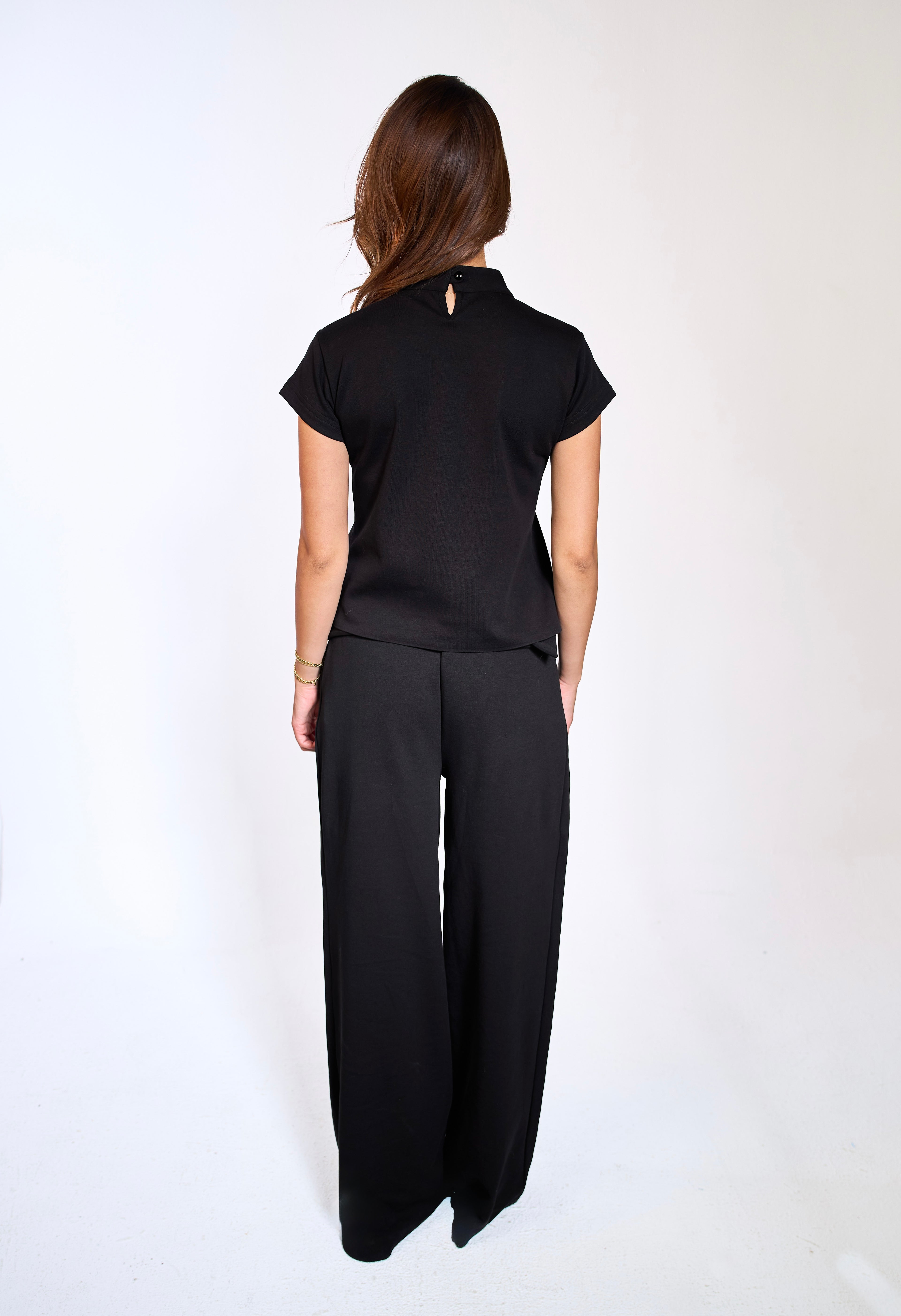 Black Eyelet Top