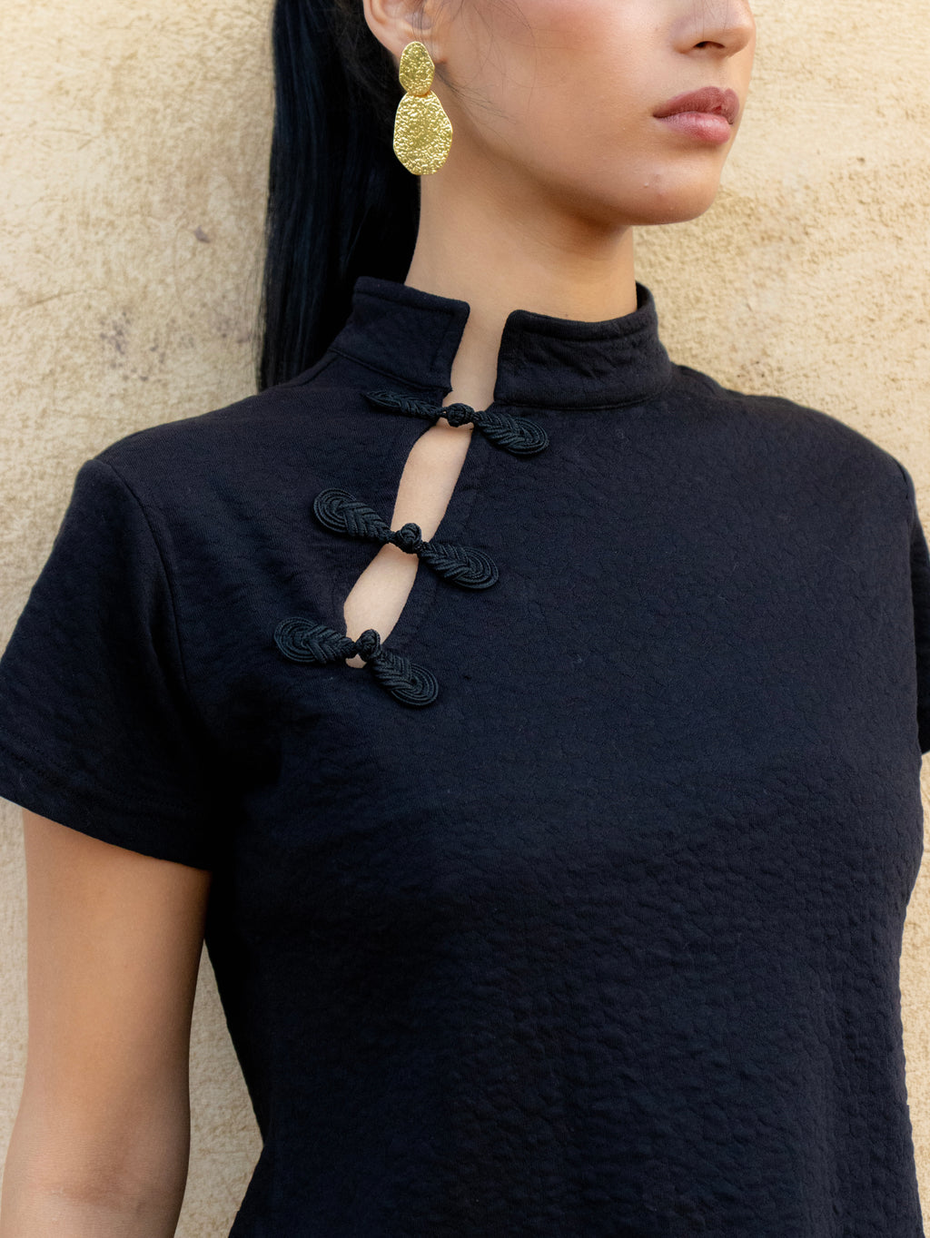 Mandarin All Black Top