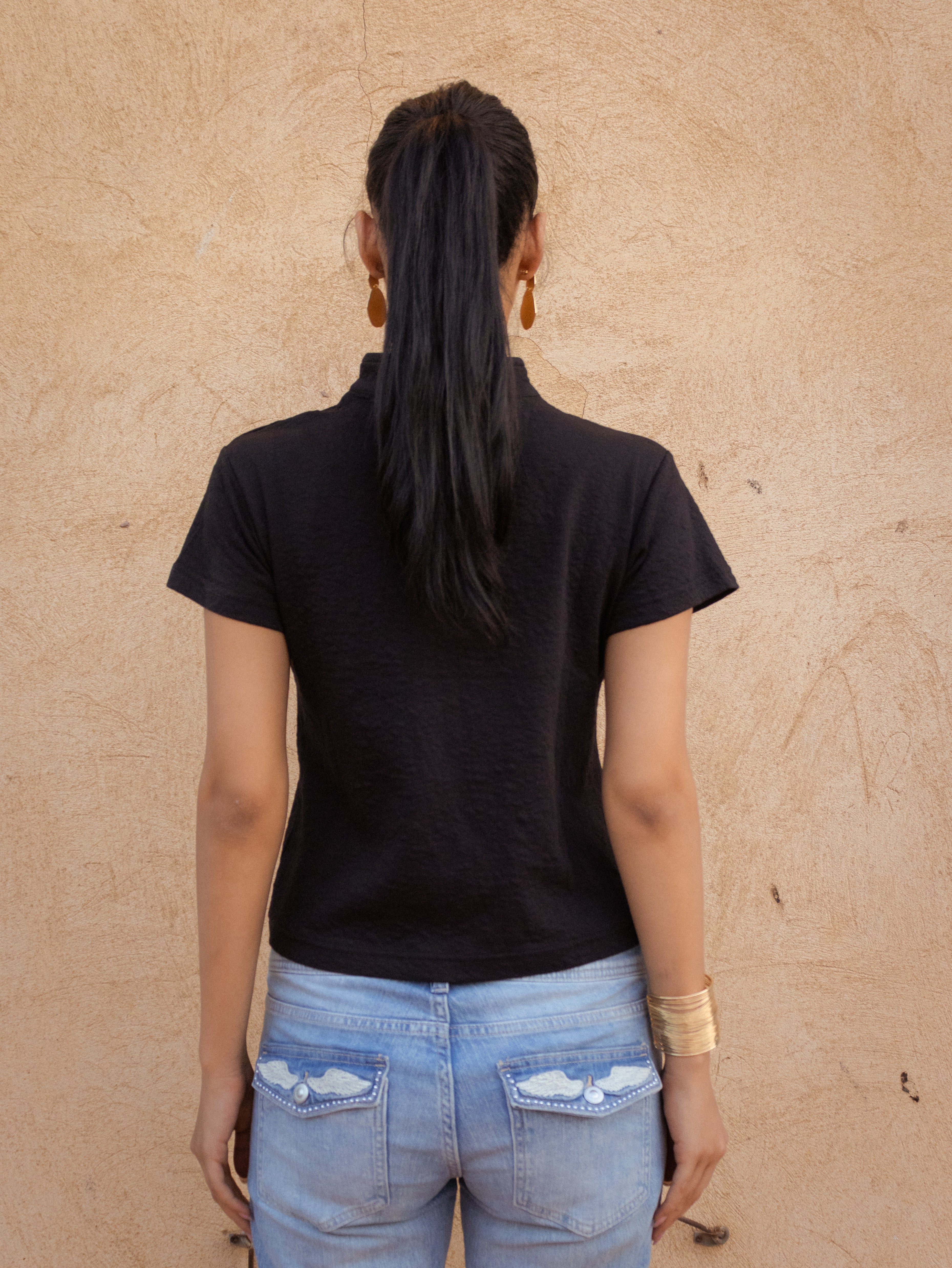 Mandarin All Black Top