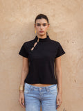 Mandarin All Black Top